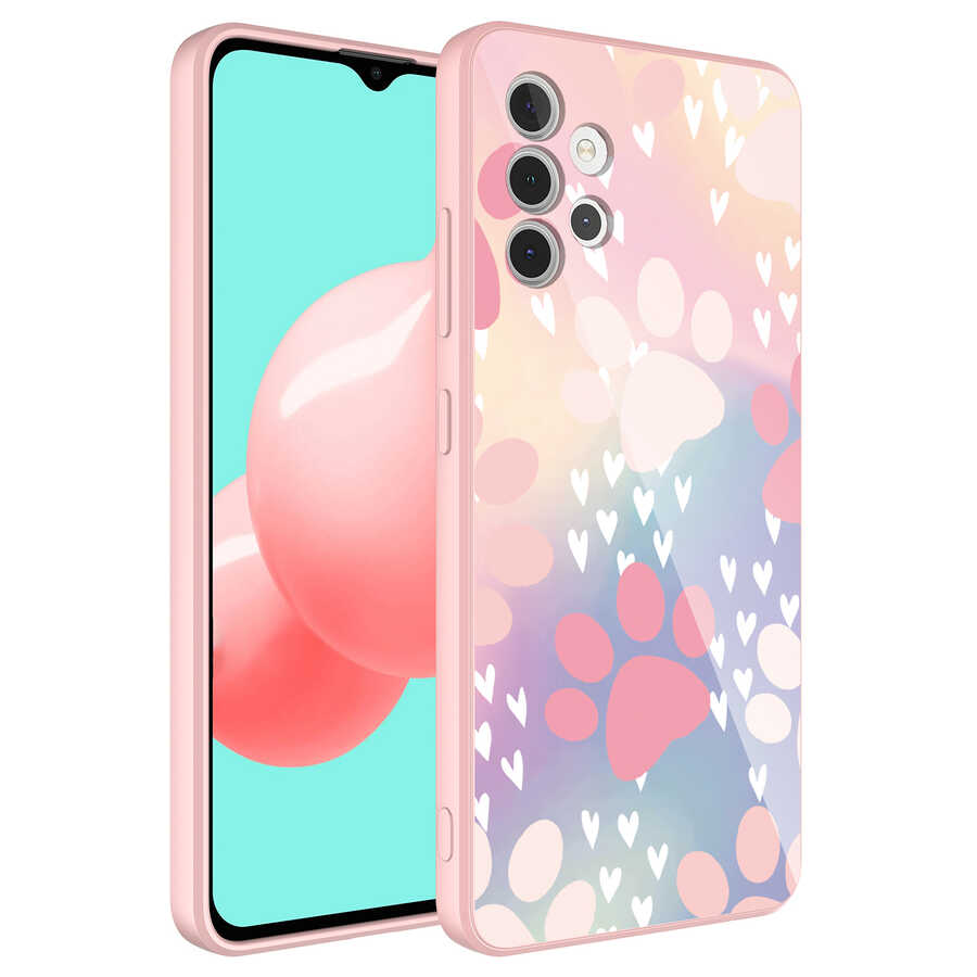 Samsung Galaxy A32 4G Uyumlu Kılıf Kamera Korumalı Desenli Sert Silikon Zore Epoksi Kapak