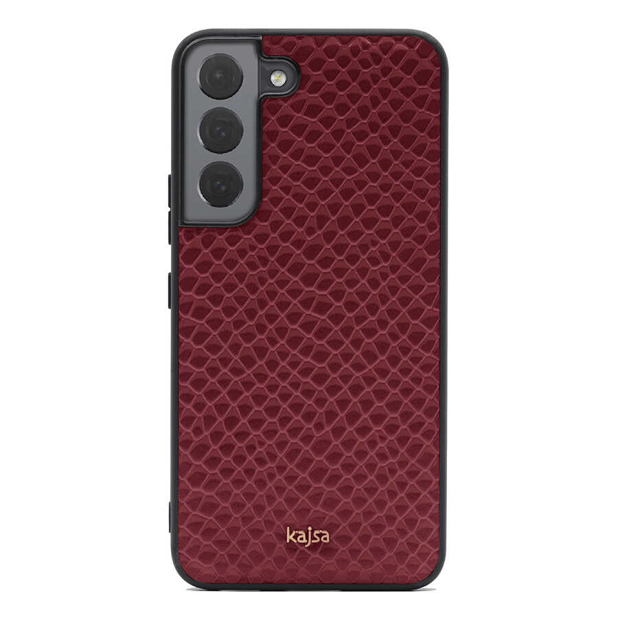 Samsung Galaxy S22 Uyumlu Kılıf ​Kajsa Pearl Pattern Hakiki Deri Kapak