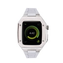 Apple Watch 44mm Uyumlu Kordon Metal Kasa Korumalı Klipsli Luxury Zore KRD-64 Kayış