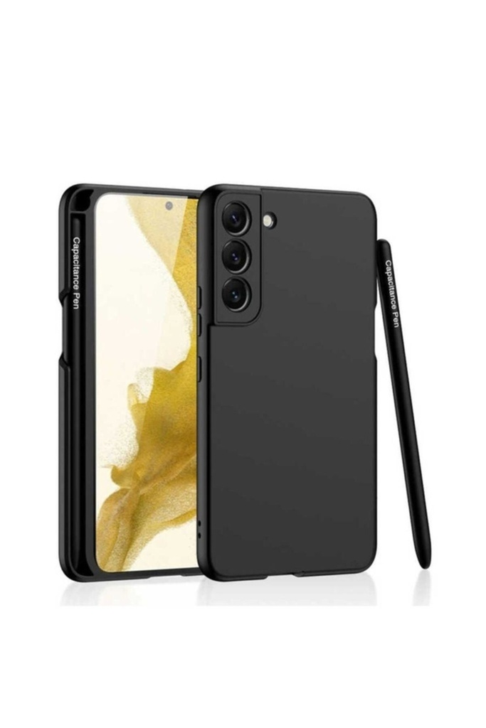 [RNZ-TA71620] Samsung Galaxy S22 Uyumlu Kılıf Zore Kalemli Kıpta Kapak (Siyah)