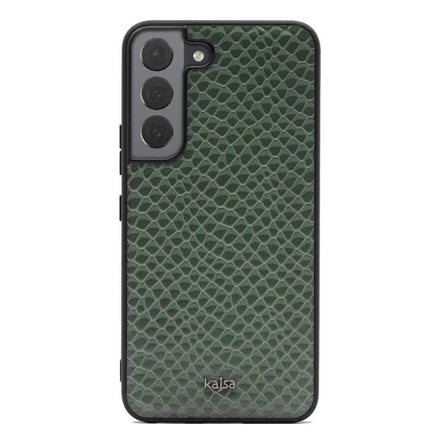 Samsung Galaxy S22 Plus Uyumlu Kılıf ​Kajsa Pearl Pattern Hakiki Deri Kapak