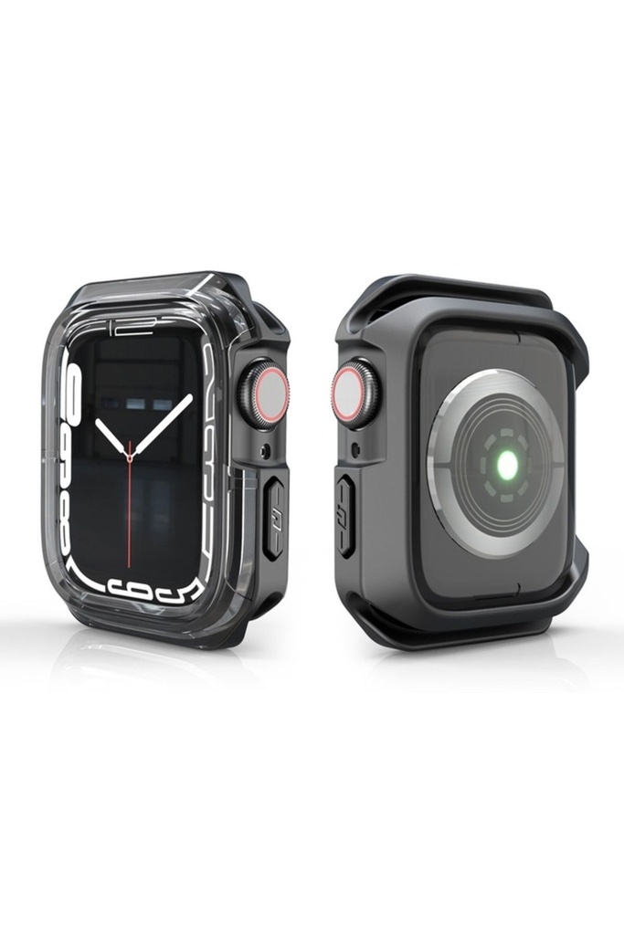 [RNZ-TA71198] Apple Watch 38mm Uyumlu Zore Watch Gard 08 Sert PC + Silikon Koruyucu (Siyah)