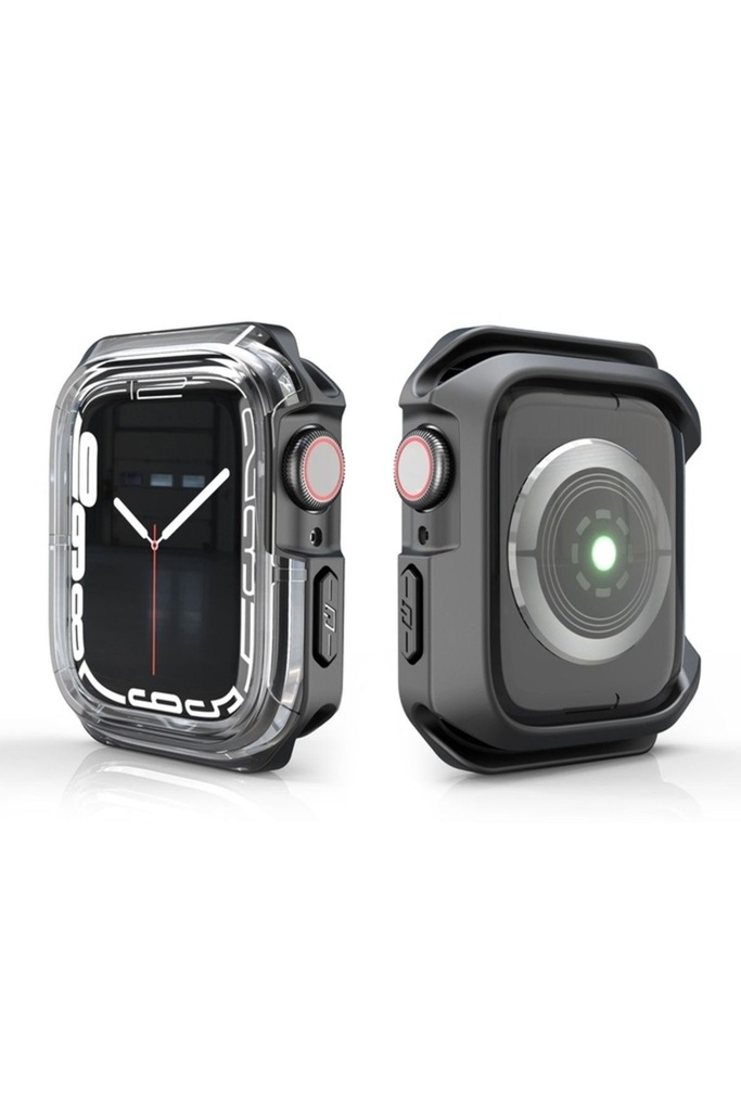 Apple Watch 7 45mm Uyumlu Zore Watch Gard 08 Sert PC + Silikon Koruyucu