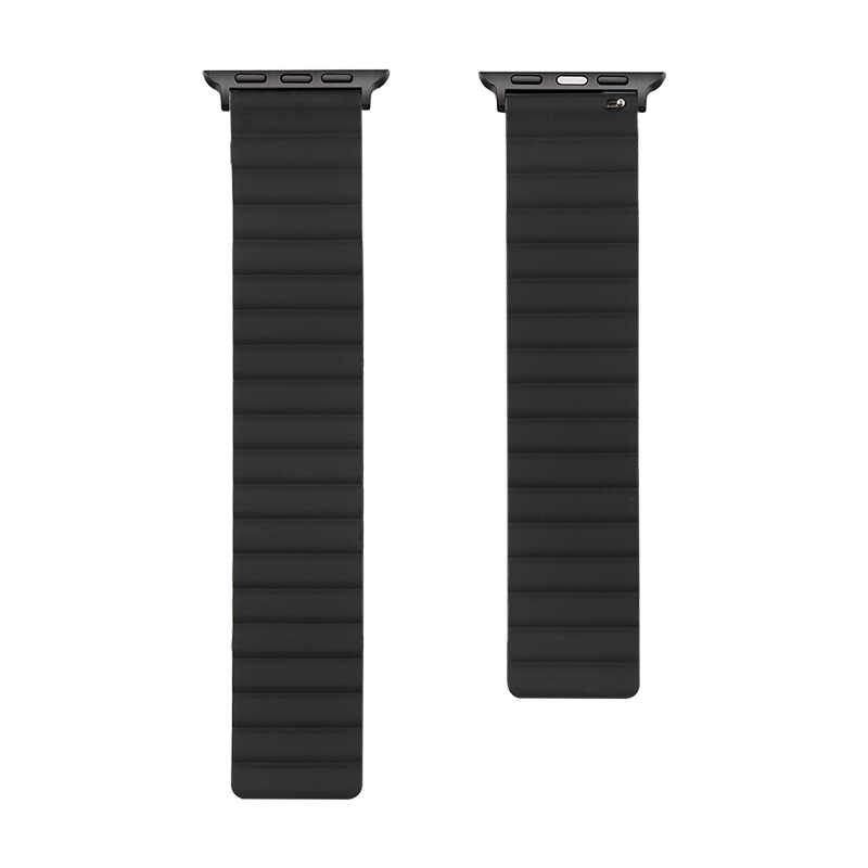 [RNZ-TA71247] ​​​Apple Watch 38mm Uyumlu Kordon Suni Deri Yumuşak Soft Yüzey KRD-52 Kayış (Siyah)