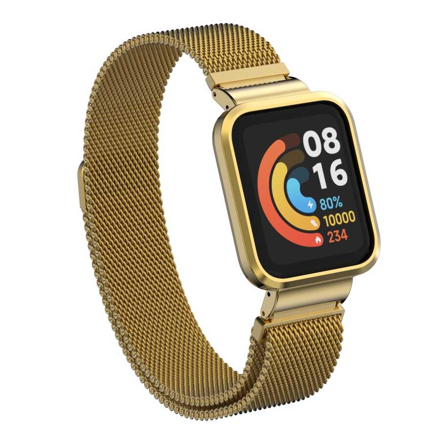 Xiaomi Redmi Watch (Mi Watch Lite) Uyumlu Kordon Hasır Metal Mıknatıslı Zore KRD-58 Kayış