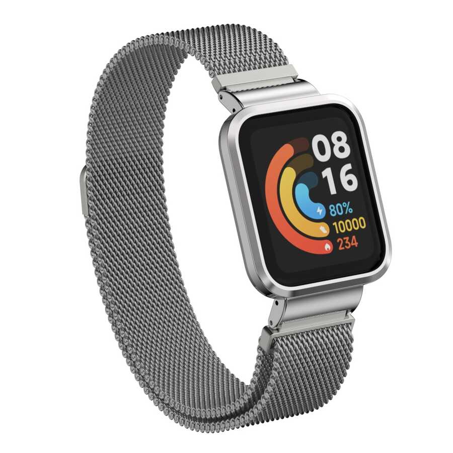 Xiaomi Redmi Watch (Mi Watch Lite) Uyumlu Kordon Hasır Metal Mıknatıslı Zore KRD-58 Kayış