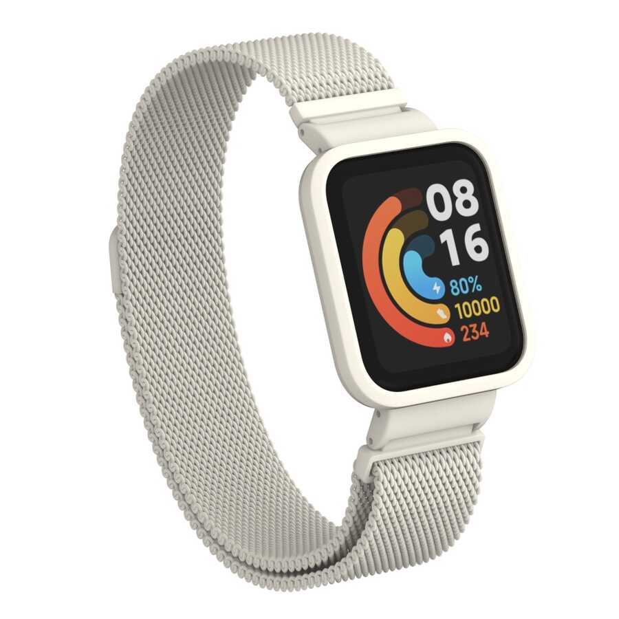 Xiaomi Redmi Watch (Mi Watch Lite) Uyumlu Kordon Hasır Metal Mıknatıslı Zore KRD-58 Kayış