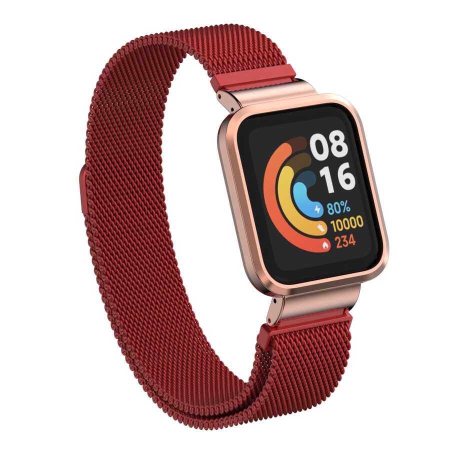 Xiaomi Redmi Watch (Mi Watch Lite) Uyumlu Kordon Hasır Metal Mıknatıslı Zore KRD-58 Kayış