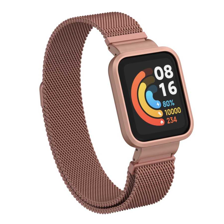 Xiaomi Redmi Watch (Mi Watch Lite) Uyumlu Kordon Hasır Metal Mıknatıslı Zore KRD-58 Kayış
