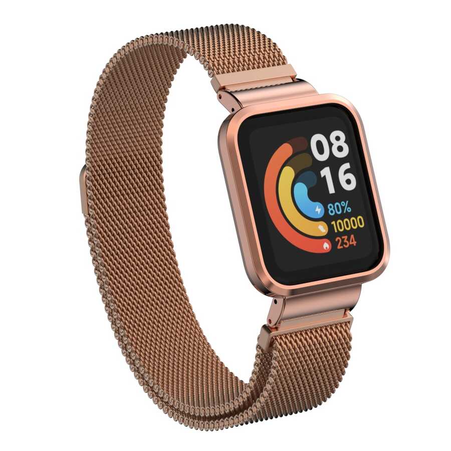 Xiaomi Redmi Watch (Mi Watch Lite) Uyumlu Kordon Hasır Metal Mıknatıslı Zore KRD-58 Kayış