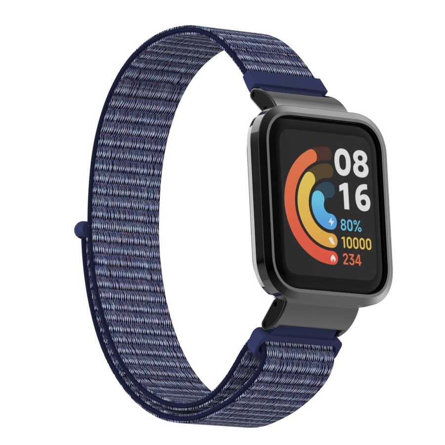 Xiaomi Redmi Watch (Mi Watch Lite) Uyumlu Kordon Hasır Örgü Cırt Cırtlı Zore KRD-61 Kayış