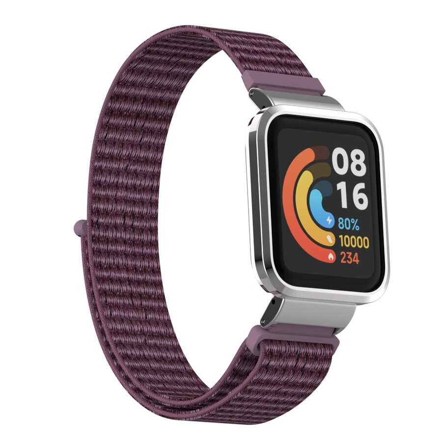 Xiaomi Redmi Watch (Mi Watch Lite) Uyumlu Kordon Hasır Örgü Cırt Cırtlı Zore KRD-61 Kayış