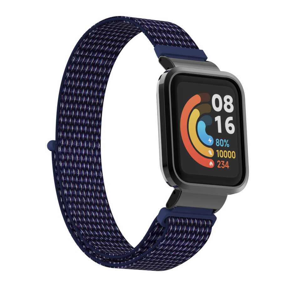 Xiaomi Redmi Watch (Mi Watch Lite) Uyumlu Kordon Hasır Örgü Cırt Cırtlı Zore KRD-61 Kayış
