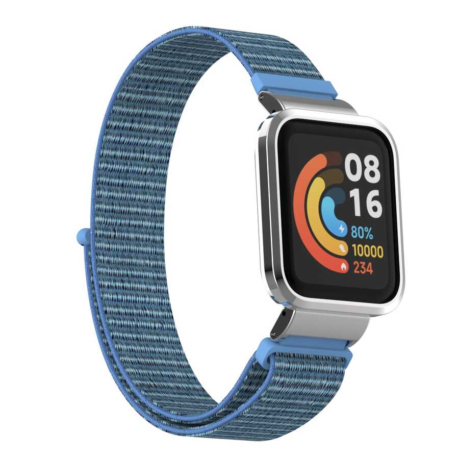 Xiaomi Redmi Watch (Mi Watch Lite) Uyumlu Kordon Hasır Örgü Cırt Cırtlı Zore KRD-61 Kayış