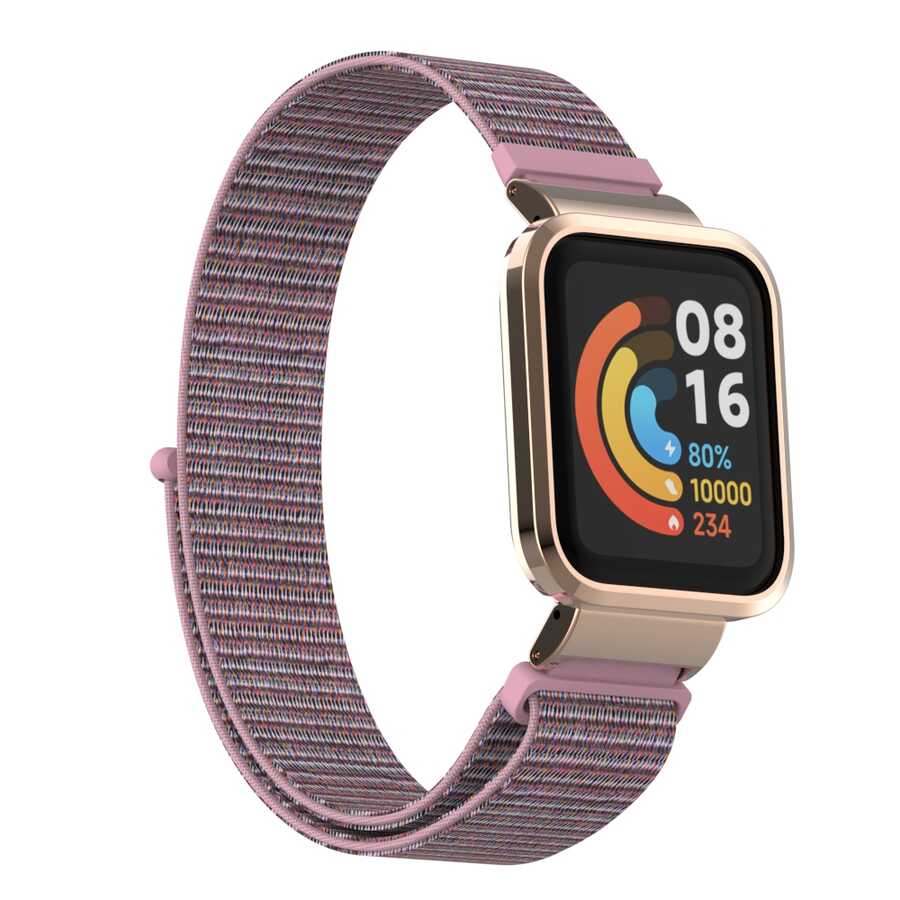 Xiaomi Redmi Watch (Mi Watch Lite) Uyumlu Kordon Hasır Örgü Cırt Cırtlı Zore KRD-61 Kayış