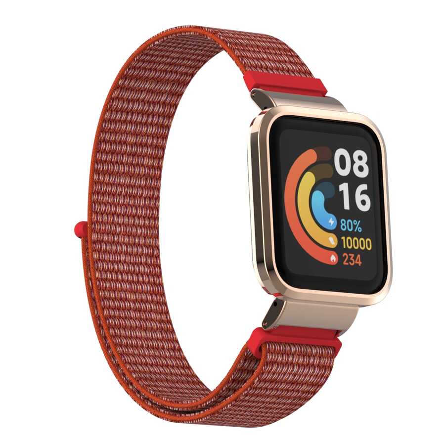 Xiaomi Redmi Watch (Mi Watch Lite) Uyumlu Kordon Hasır Örgü Cırt Cırtlı Zore KRD-61 Kayış