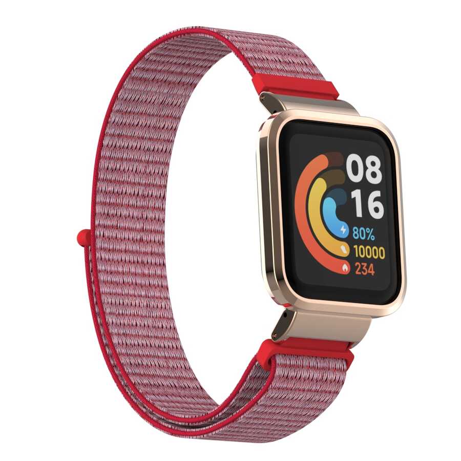Xiaomi Redmi Watch (Mi Watch Lite) Uyumlu Kordon Hasır Örgü Cırt Cırtlı Zore KRD-61 Kayış