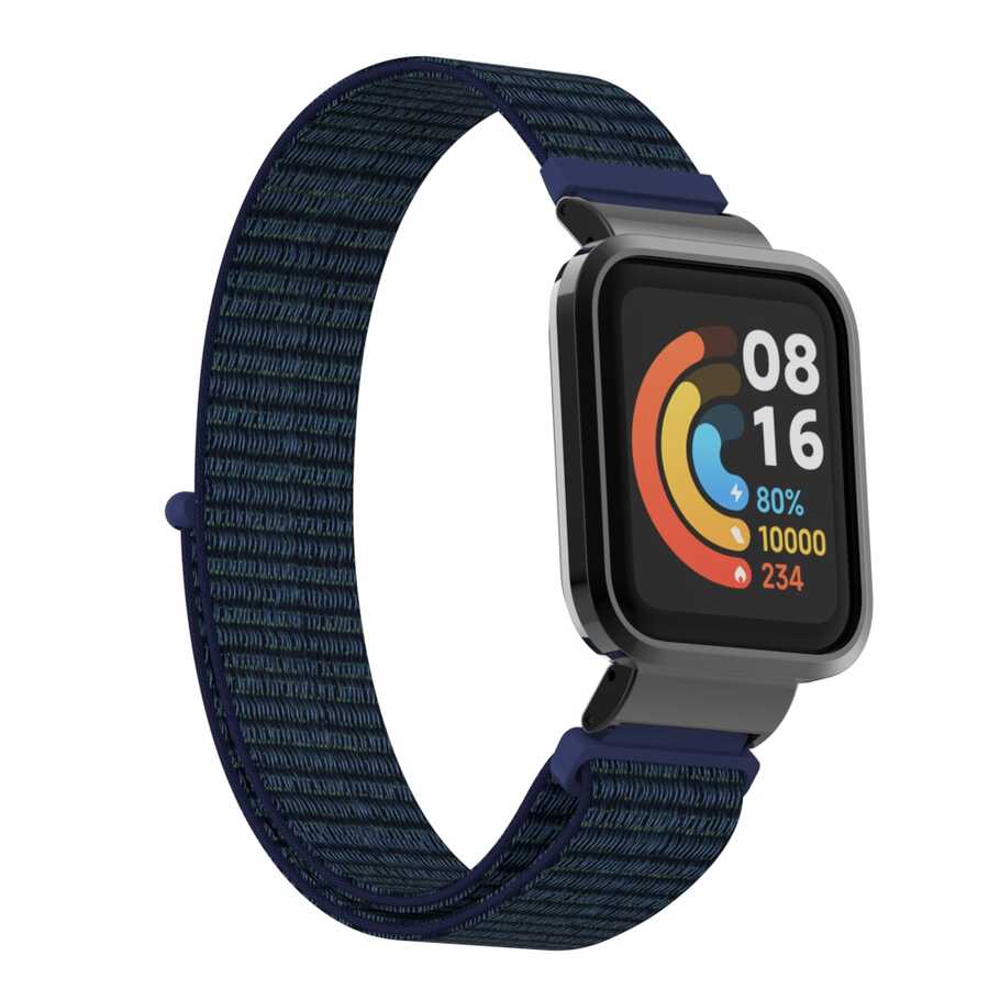 Xiaomi Redmi Watch (Mi Watch Lite) Uyumlu Kordon Hasır Örgü Cırt Cırtlı Zore KRD-61 Kayış