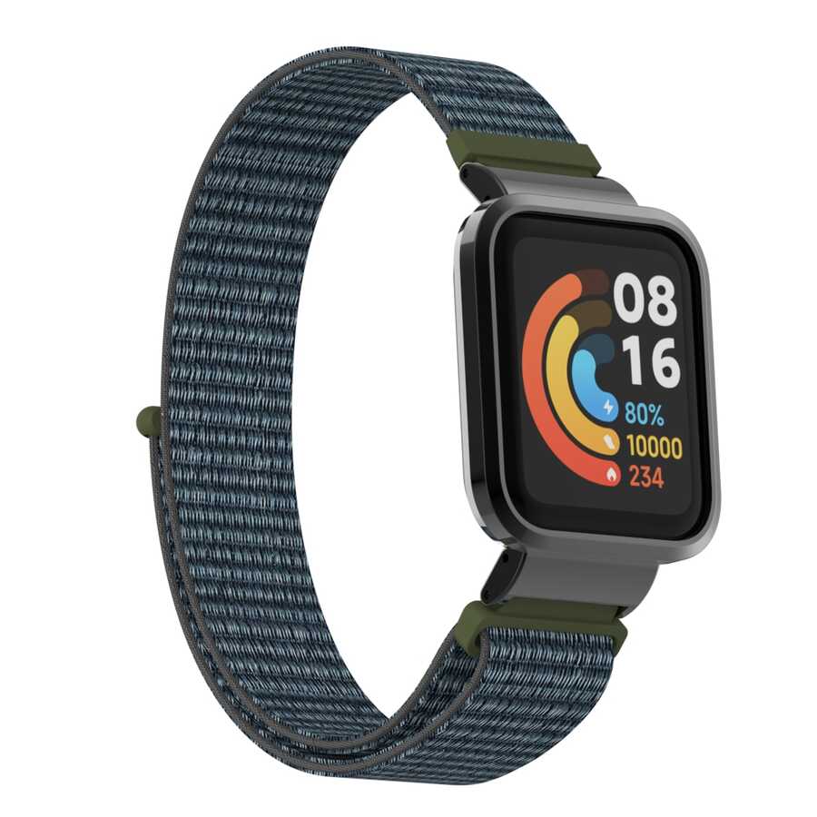 Xiaomi Redmi Watch (Mi Watch Lite) Uyumlu Kordon Hasır Örgü Cırt Cırtlı Zore KRD-61 Kayış