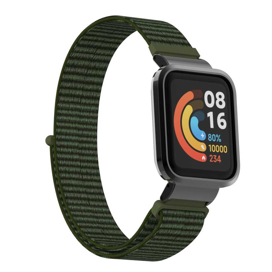 Xiaomi Redmi Watch (Mi Watch Lite) Uyumlu Kordon Hasır Örgü Cırt Cırtlı Zore KRD-61 Kayış