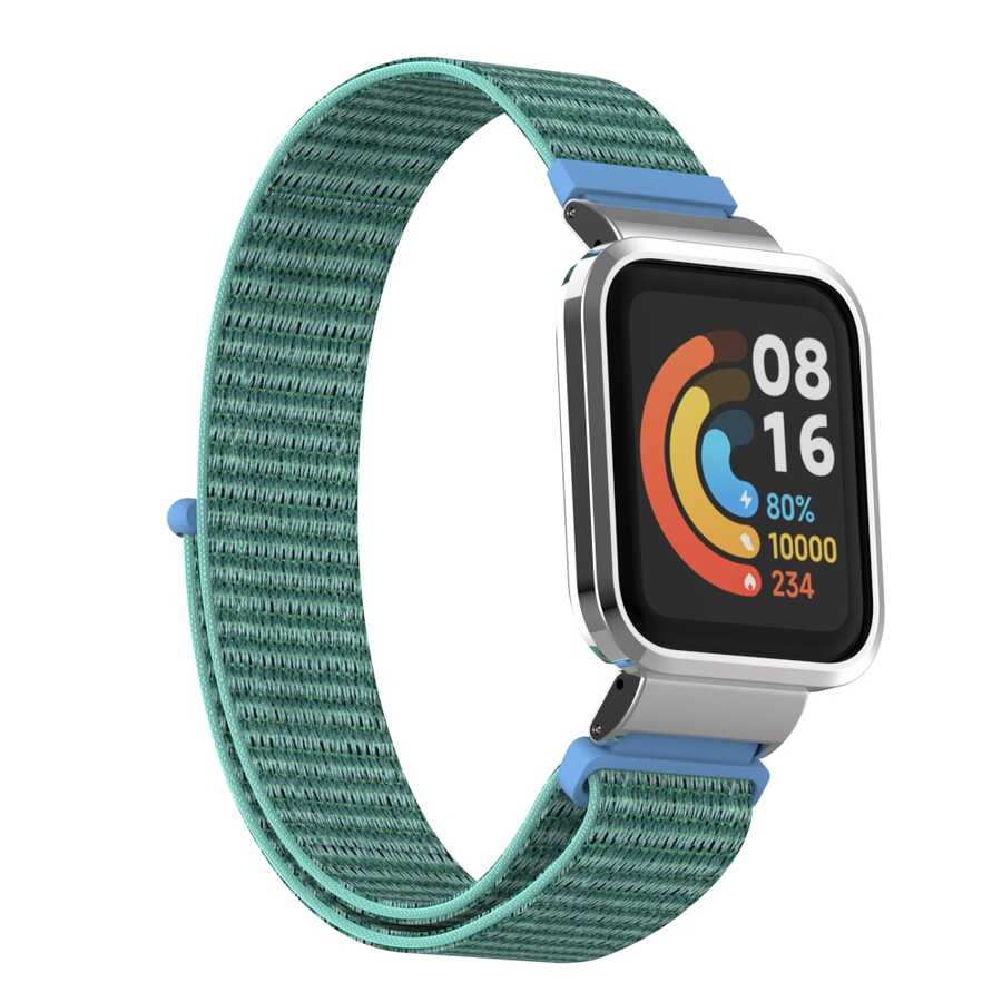 Xiaomi Redmi Watch (Mi Watch Lite) Uyumlu Kordon Hasır Örgü Cırt Cırtlı Zore KRD-61 Kayış