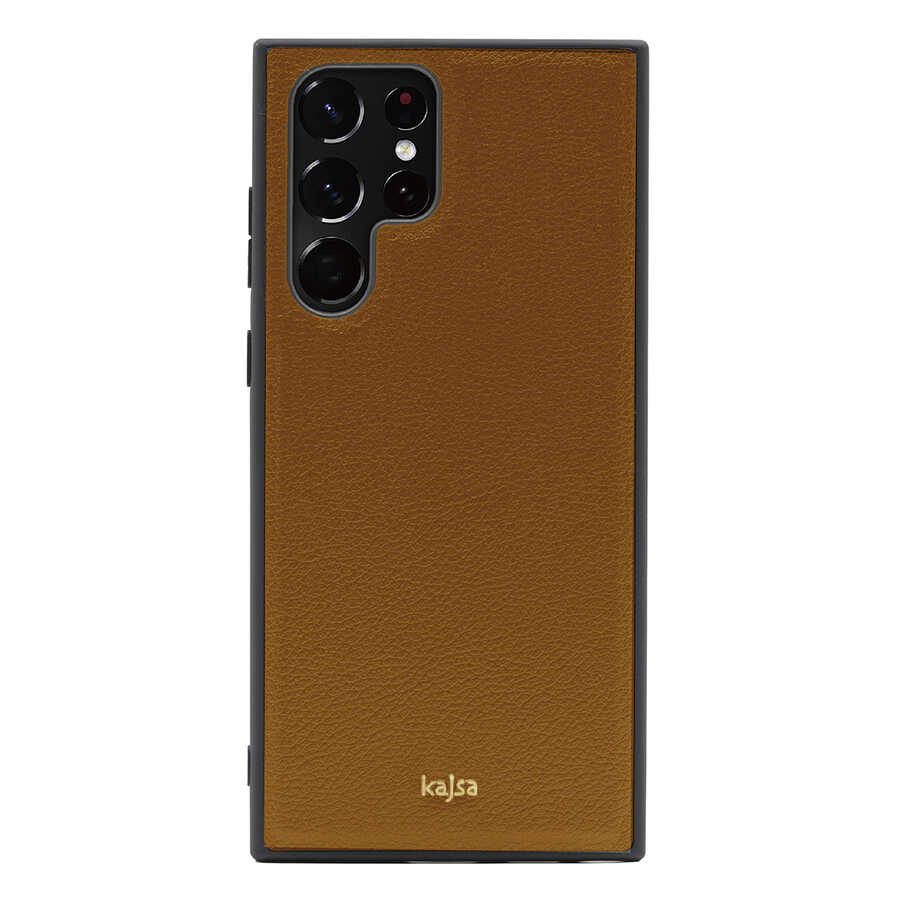Samsung Galaxy S22 Ultra Uyumlu Kılıf ​Kajsa Luxe Collection Hakiki Deri Kapak