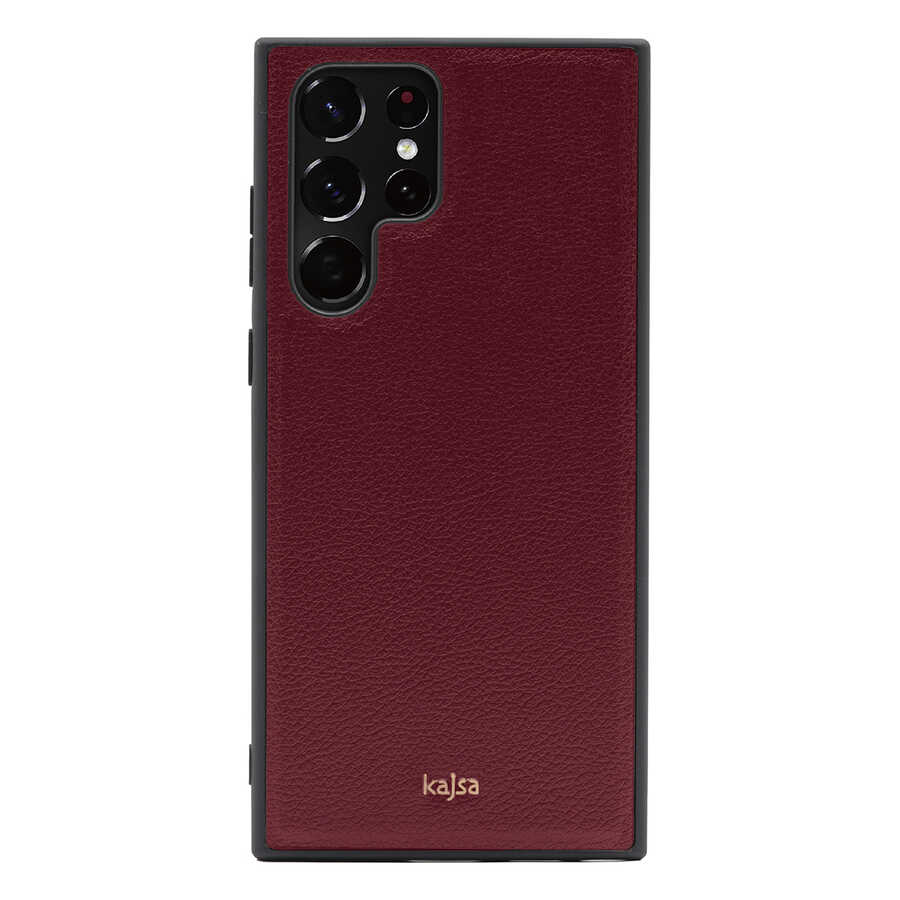 Samsung Galaxy S22 Ultra Uyumlu Kılıf ​Kajsa Luxe Collection Hakiki Deri Kapak