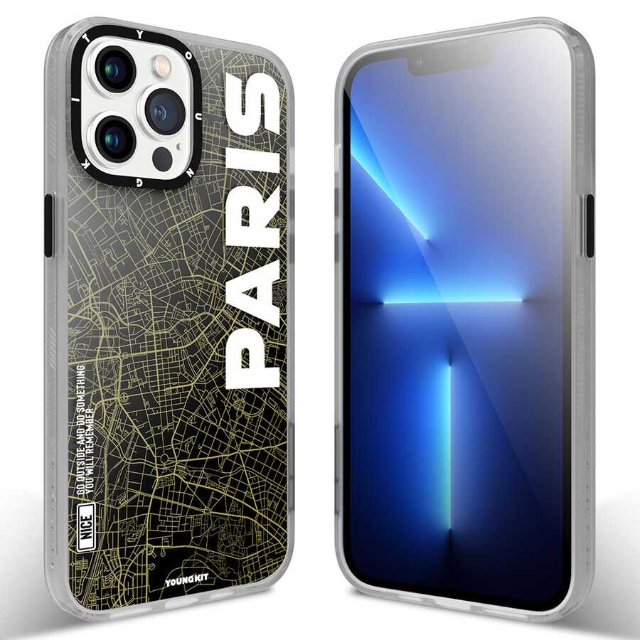 Apple iPhone 13 Pro Uyumlu Kılıf YoungKit World Trip Serisi Kapak