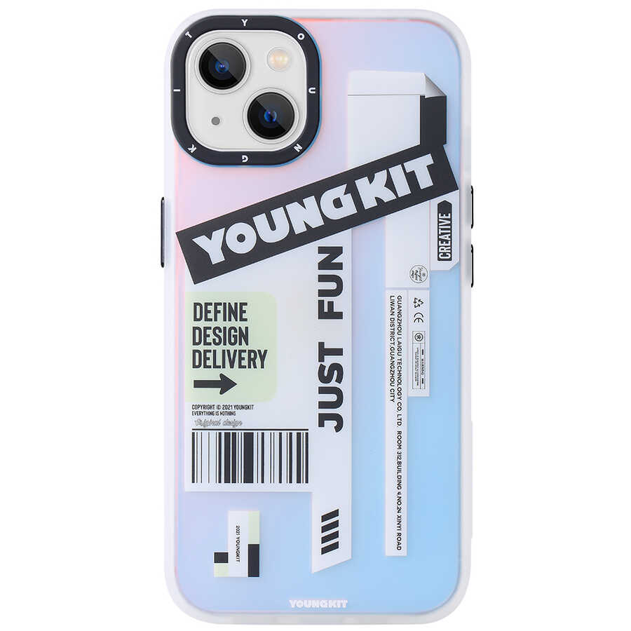 [RNZ-TA71733] Apple iPhone 13 Uyumlu Kılıf YoungKit Fashion Culture Time Serisi Kapak (CL036 Just Fun)