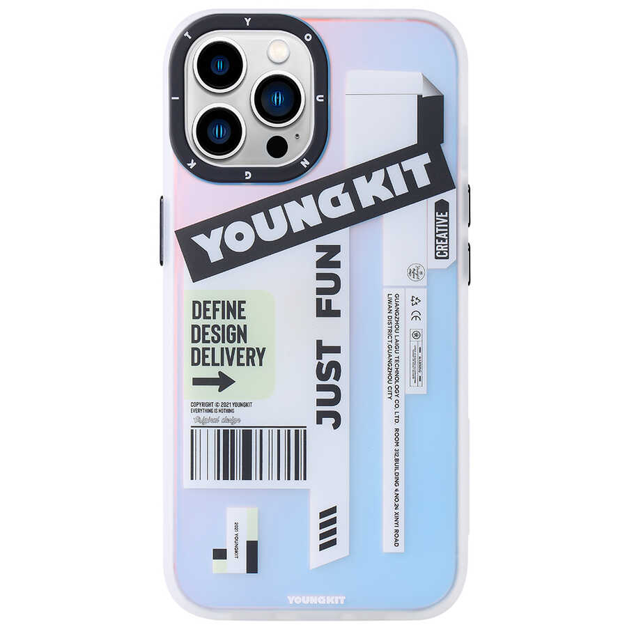 [RNZ-TA71741] Apple iPhone 13 Pro Max Uyumlu Kılıf YoungKit Fashion Culture Time Serisi Kapak (CL036 Just Fun)