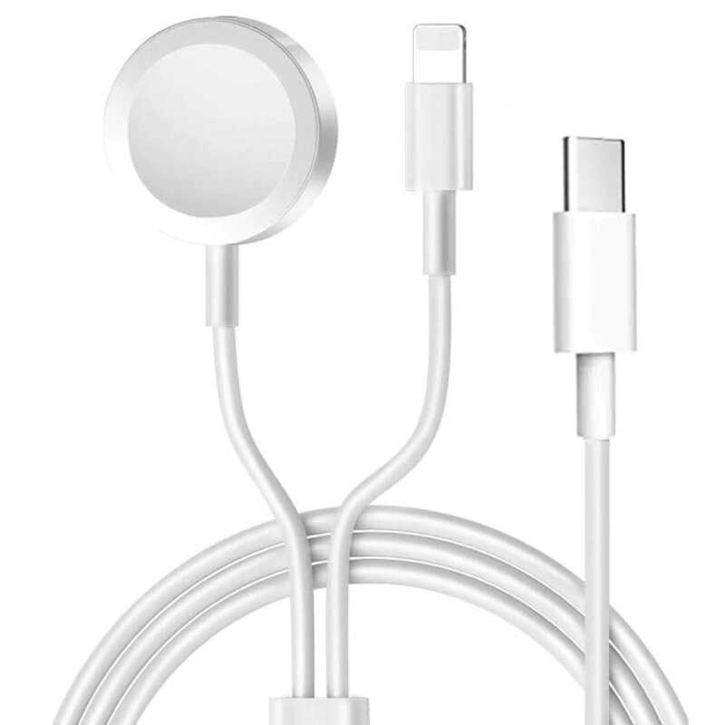 [RNZ-TA71824] Zore Akıllı Saat Wireless To Lightning Type-C Şarj Kablosu 1.2M