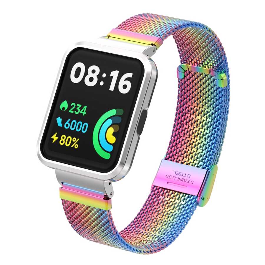Xiaomi Redmi Watch 2 Lite Uyumlu Kordon Paslanmaz Çelik Klipsli Zore KRD-66 Kayış