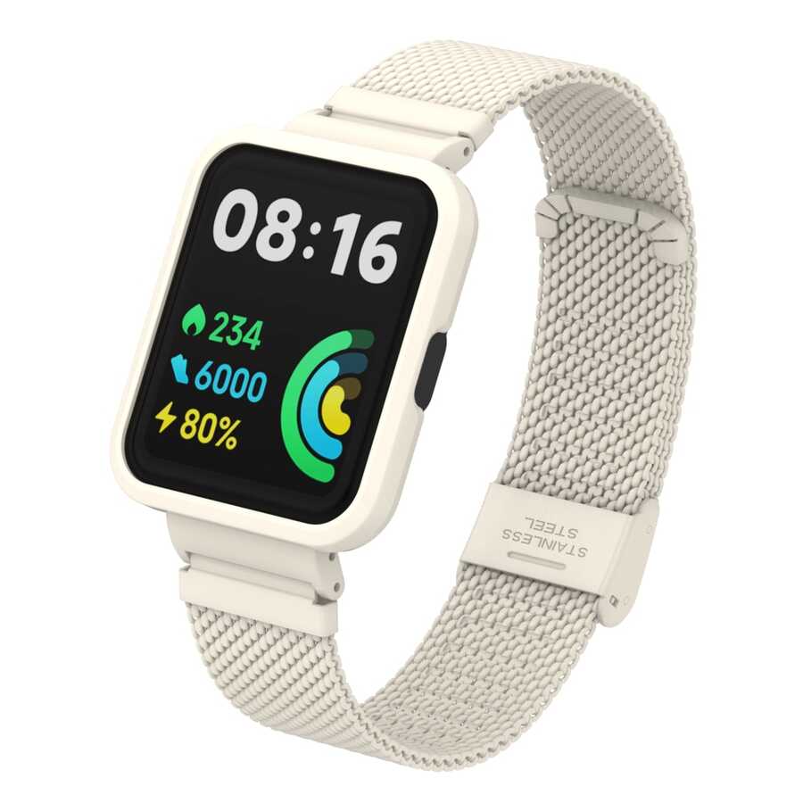Xiaomi Redmi Watch 2 Lite Uyumlu Kordon Paslanmaz Çelik Klipsli Zore KRD-66 Kayış