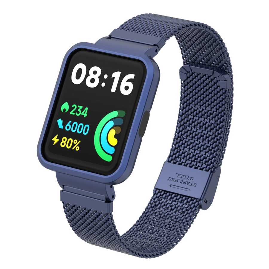Xiaomi Redmi Watch 2 Lite Uyumlu Kordon Paslanmaz Çelik Klipsli Zore KRD-66 Kayış