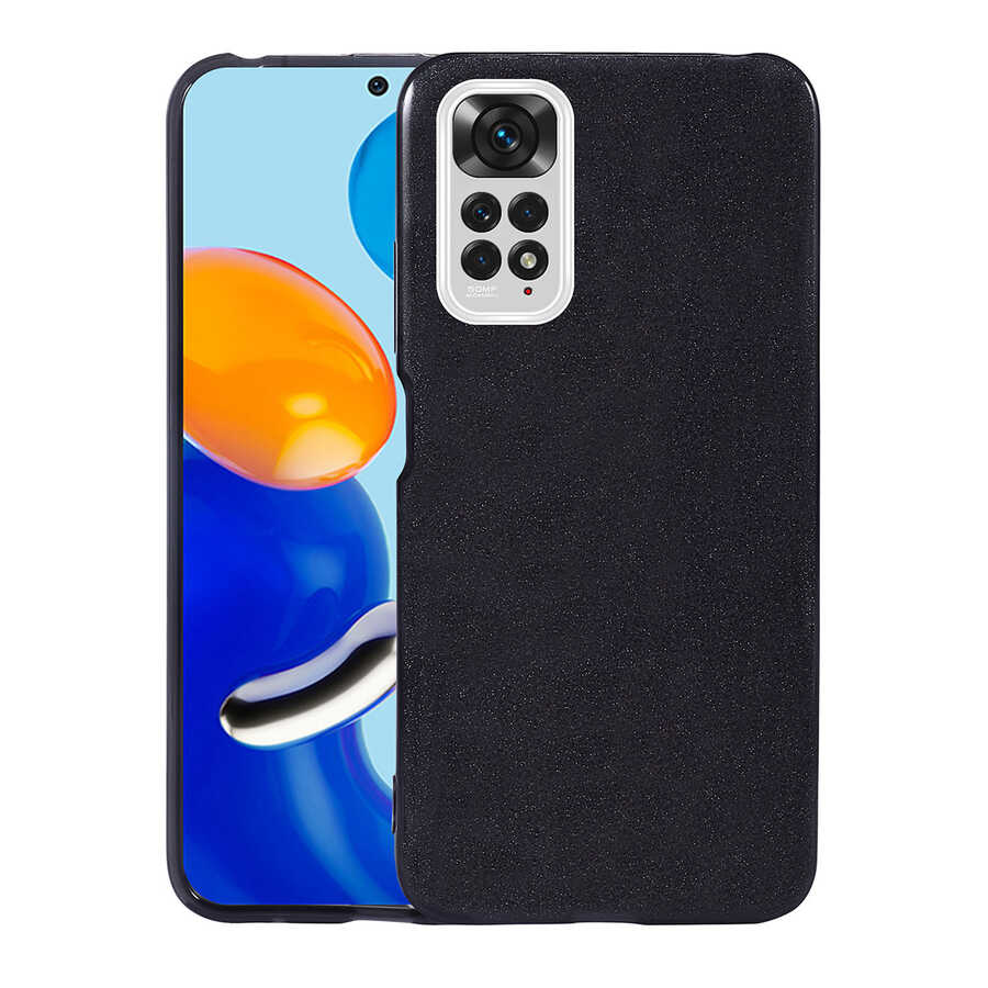 [RNZ-TA72058] Xiaomi Redmi Note 11 Global Uyumlu Kılıf Zore Shining Silikon (Siyah)