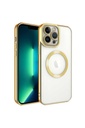 Apple iPhone 13 Pro Max Uyumlu Kılıf M-safe Wireless Şarj Özellikli Zore Setro Silikon