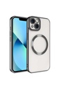 Apple iPhone 13 Pro Max Uyumlu Kılıf M-safe Wireless Şarj Özellikli Zore Setro Silikon