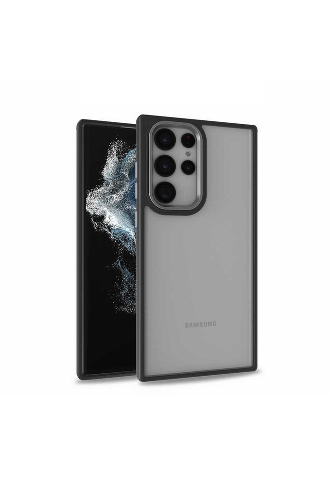 [RNZ-TA72097] Samsung Galaxy S22 Ultra Uyumlu Kılıf Zore Flora Kapak (Siyah)