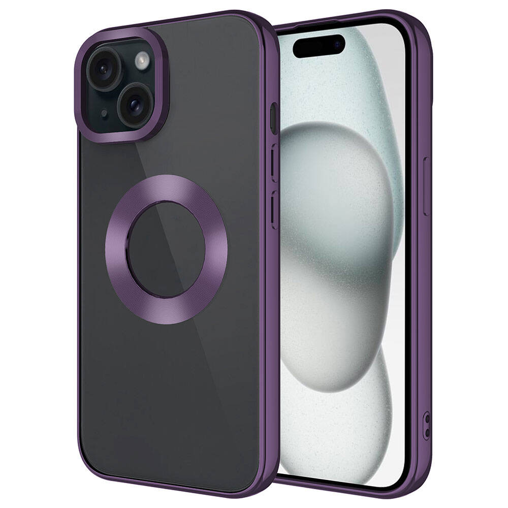 Apple iPhone 15 Uyumlu Kılıf Tek Kamera Çerçeveli Logo Gösteren Zore Omega Kapak