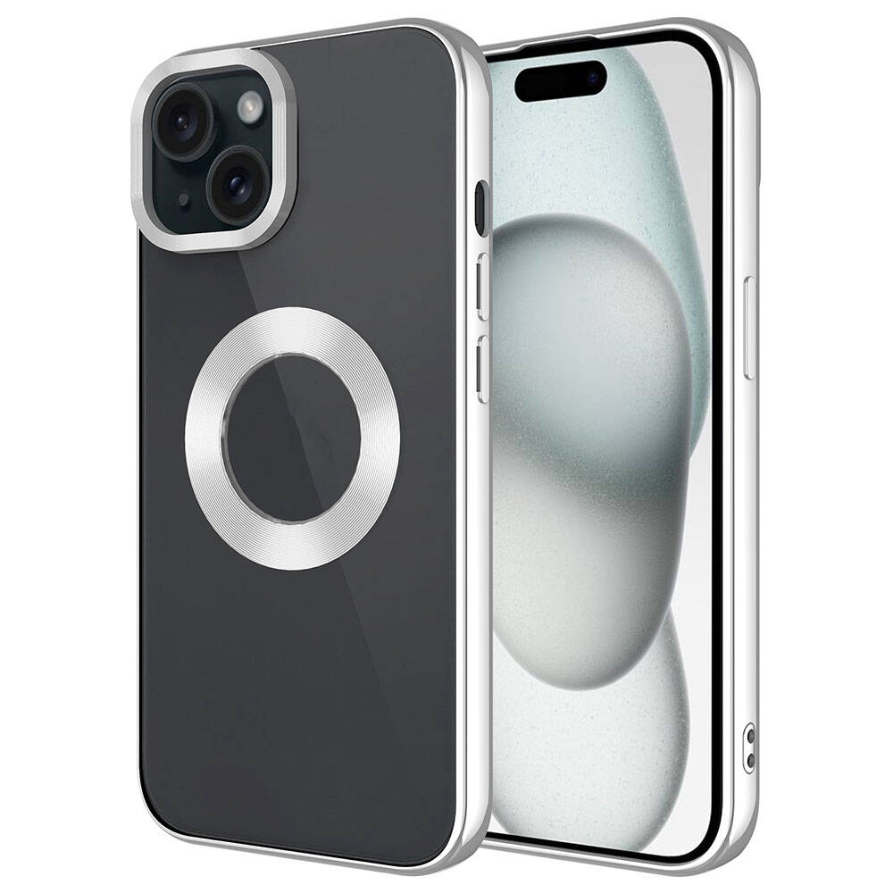 Apple iPhone 15 Uyumlu Kılıf Tek Kamera Çerçeveli Logo Gösteren Zore Omega Kapak