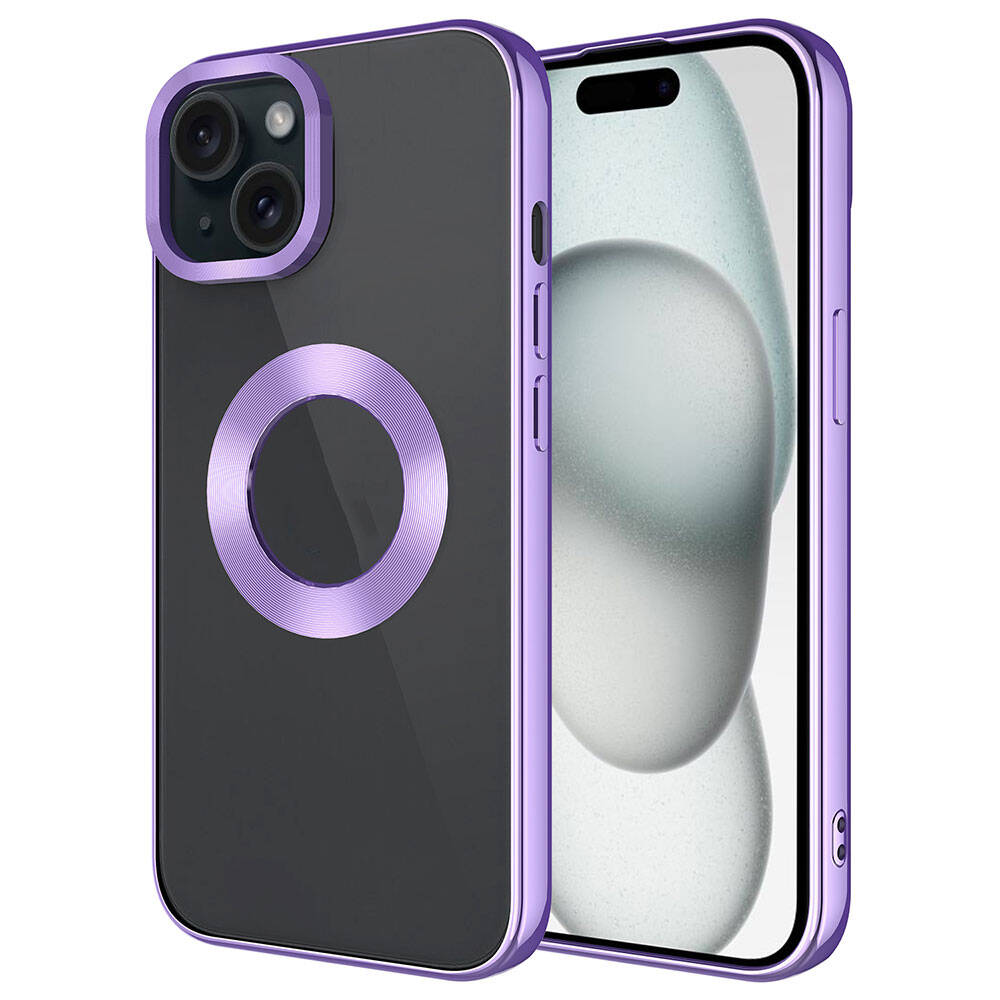 Apple iPhone 15 Uyumlu Kılıf Tek Kamera Çerçeveli Logo Gösteren Zore Omega Kapak