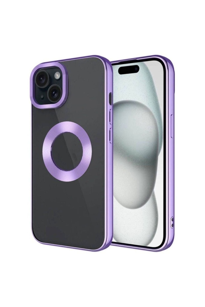 Apple iPhone 15 Uyumlu Kılıf Tek Kamera Çerçeveli Logo Gösteren Zore Omega Kapak