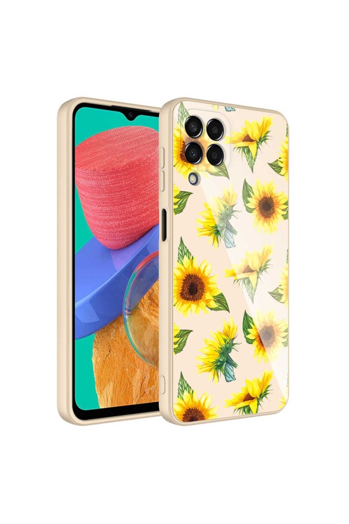 Samsung Galaxy M33 Uyumlu Kılıf Kamera Korumalı Desenli Sert Silikon Zore Epoksi Kapak