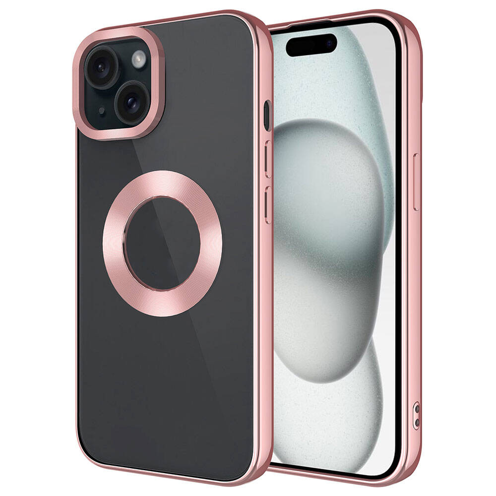 Apple iPhone 15 Uyumlu Kılıf Tek Kamera Çerçeveli Logo Gösteren Zore Omega Kapak