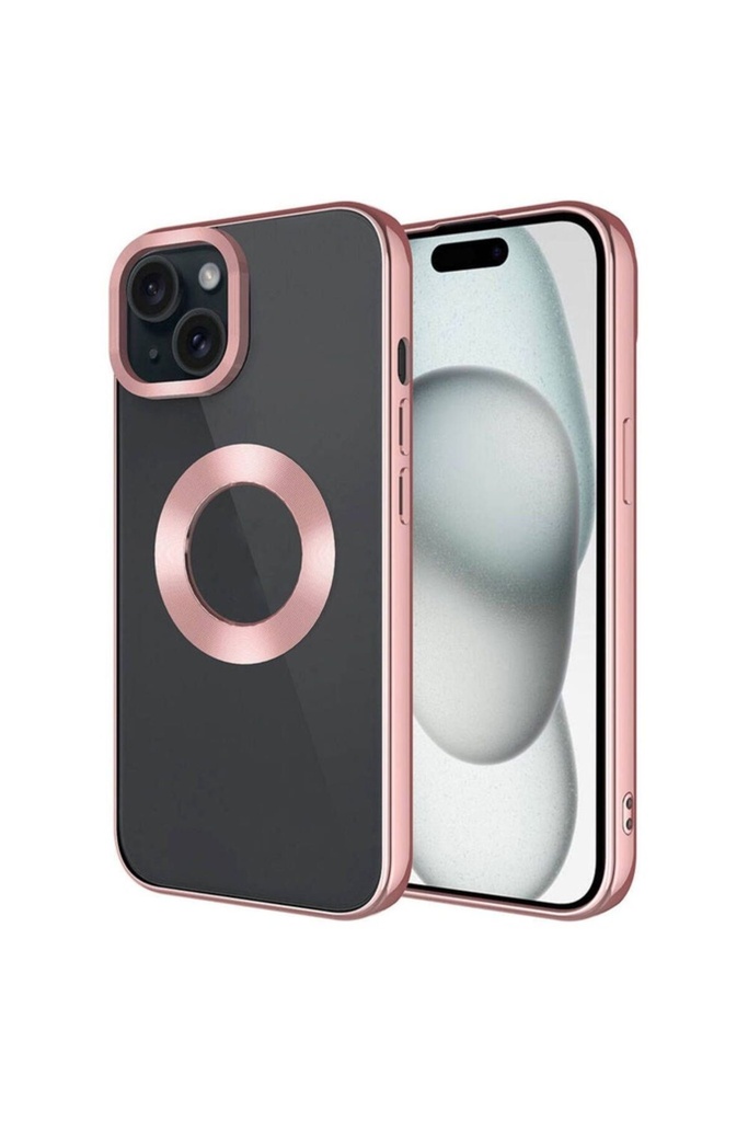Apple iPhone 15 Uyumlu Kılıf Tek Kamera Çerçeveli Logo Gösteren Zore Omega Kapak