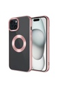 Apple iPhone 15 Uyumlu Kılıf Tek Kamera Çerçeveli Logo Gösteren Zore Omega Kapak