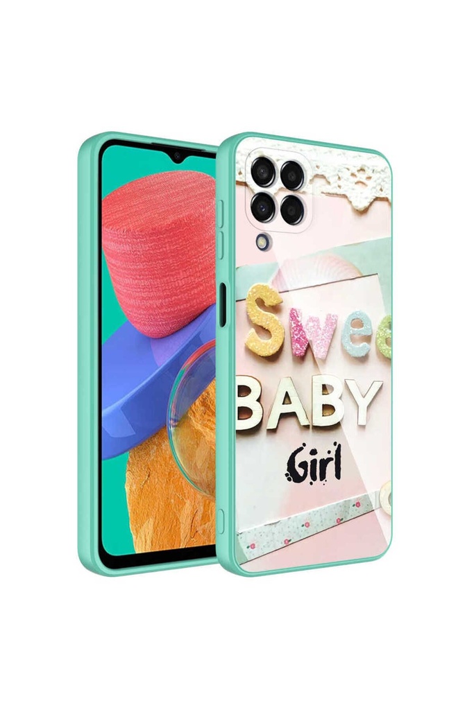 Samsung Galaxy M33 Uyumlu Kılıf Kamera Korumalı Desenli Sert Silikon Zore Epoksi Kapak