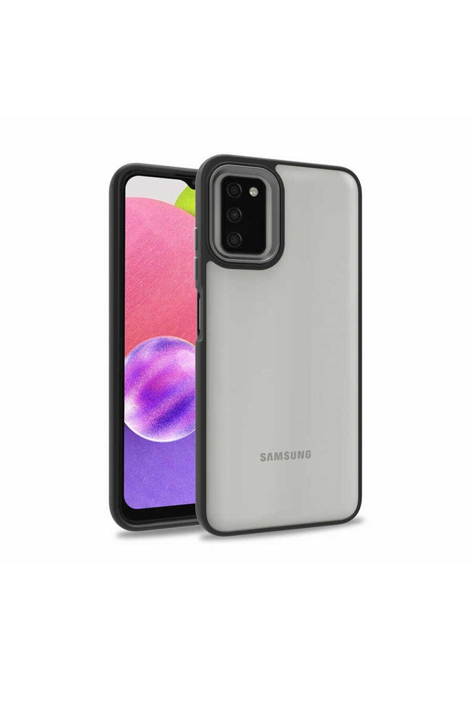 [RNZ-TA72541] Samsung Galaxy A03S Uyumlu Kılıf Zore Flora Kapak (Siyah)