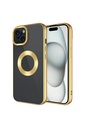 Apple iPhone 15 Plus Uyumlu Kılıf Tek Kamera Çerçeveli Logo Gösteren Zore Omega Kapak