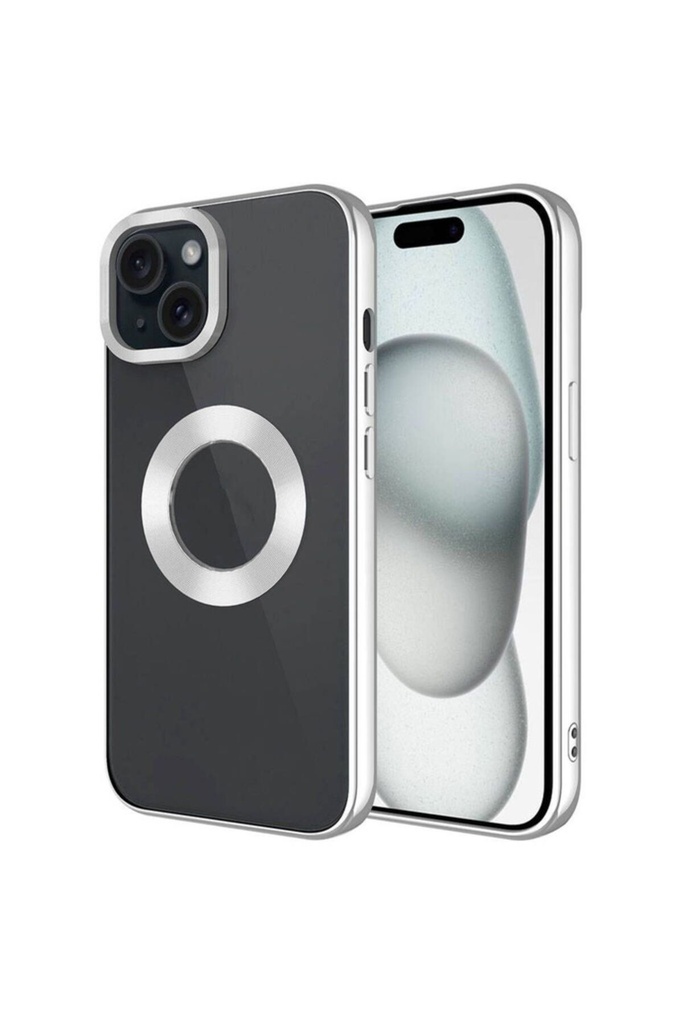 Apple iPhone 15 Plus Uyumlu Kılıf Tek Kamera Çerçeveli Logo Gösteren Zore Omega Kapak